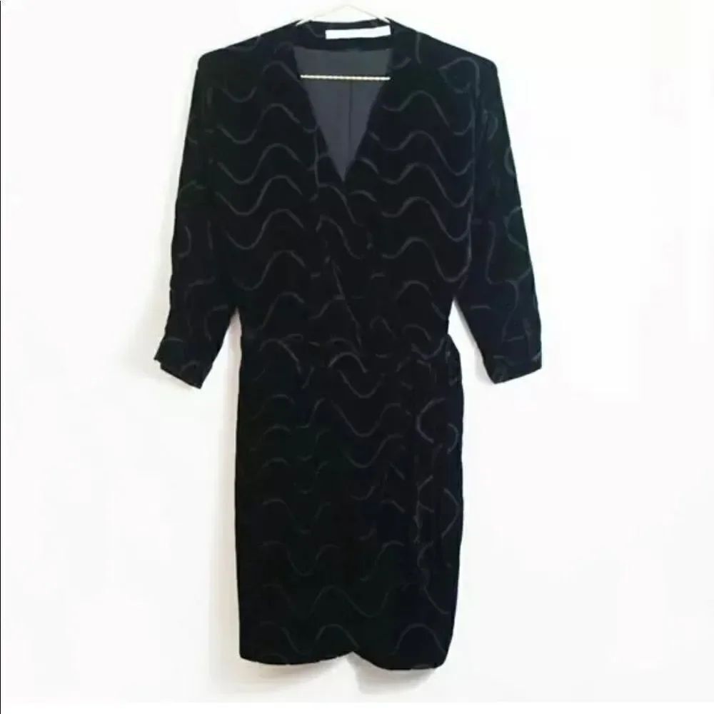 & OTHER STORIES Velvet Wave Wrap Cocktail Party Dress Mini